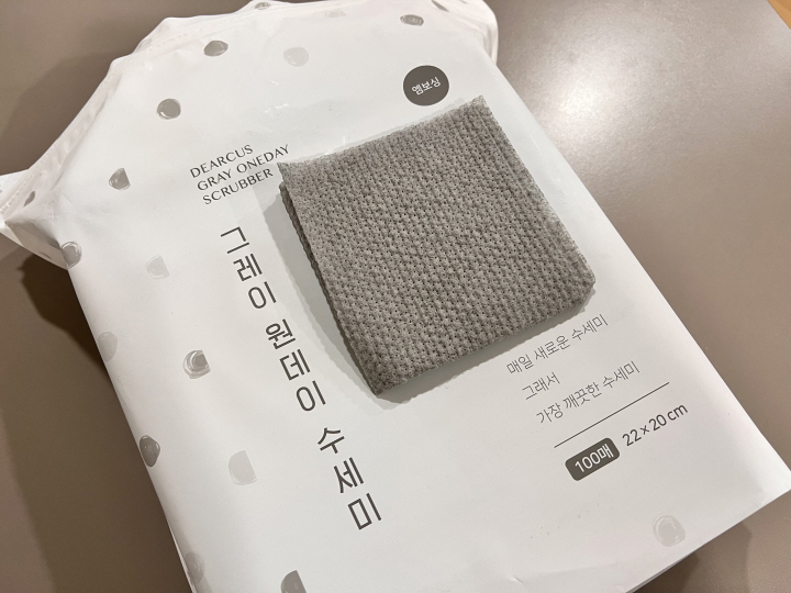 디어커스 엠보싱 일회용 수세미