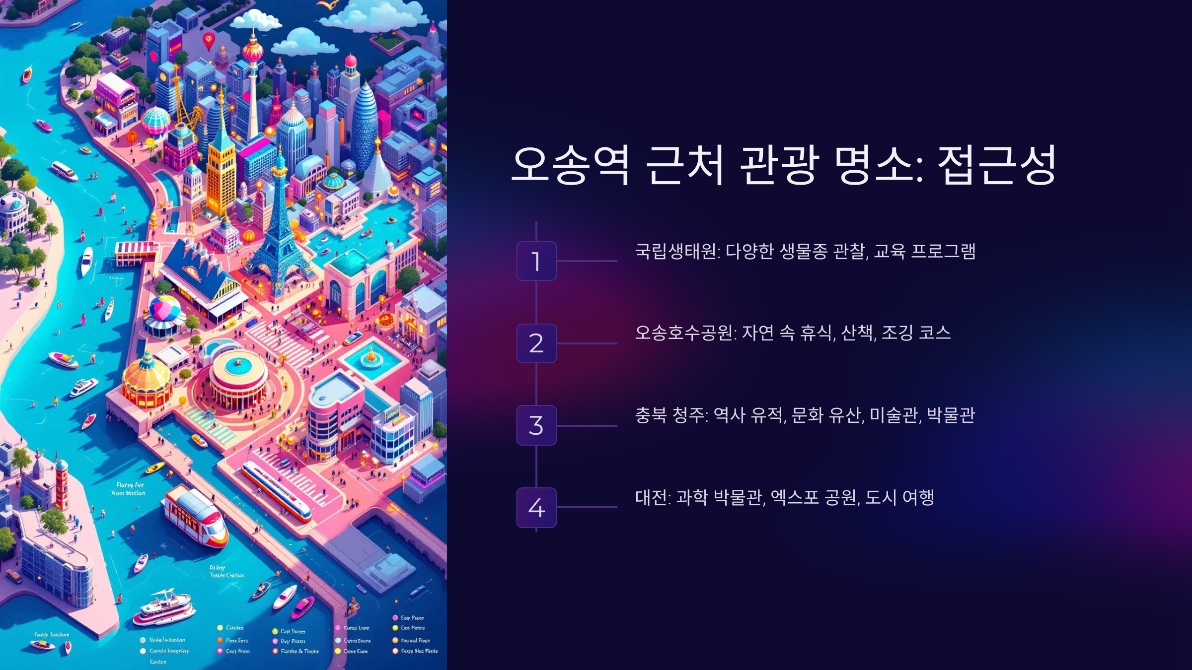 오송역 근처 관광 명소와 접근성