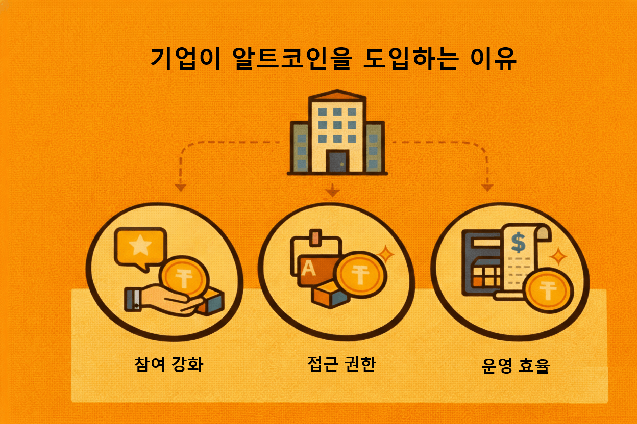 기업이 알트코인을 도입하는 이유