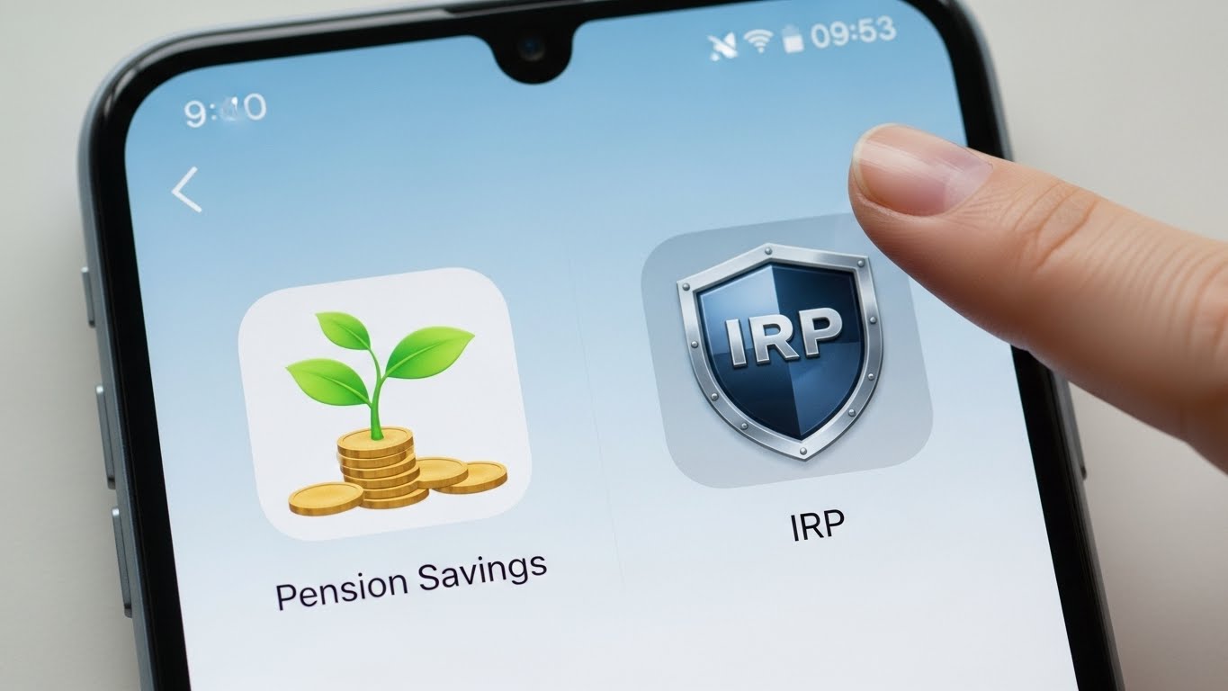 세액공제 혜택이 큰 연금저축과 IRP 계좌를 스마트폰 앱으로 비교하고 선택하려는 모습