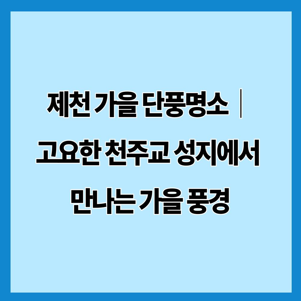 제천 가을 단풍명소｜고요한 천주교 성지에서 만나는 가을 풍경