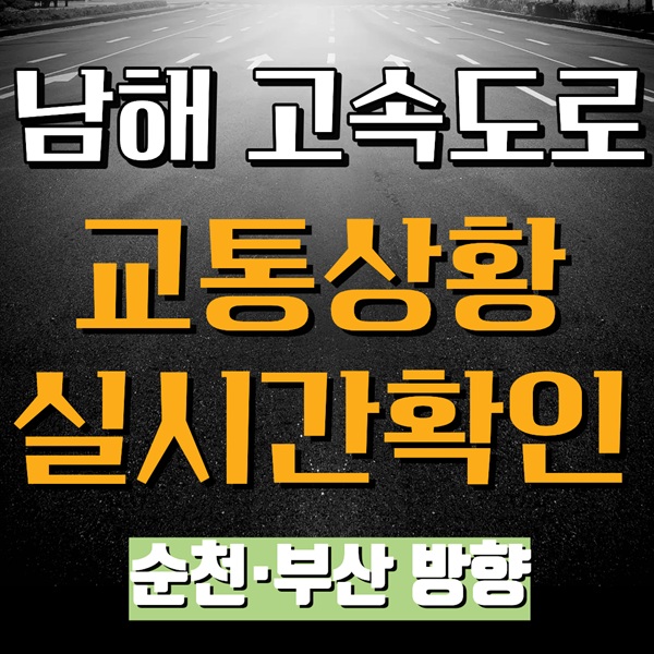 설 연휴 구정 명절 휴일 남해고속도로 교통상황 CCTV 실시간 확인하기