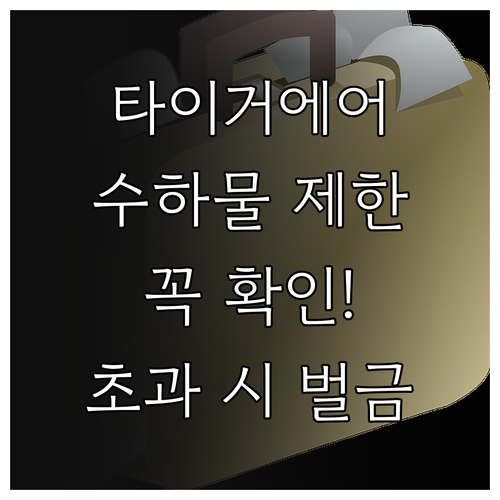 타이거에어 타이완 수하물 무게와 크기..