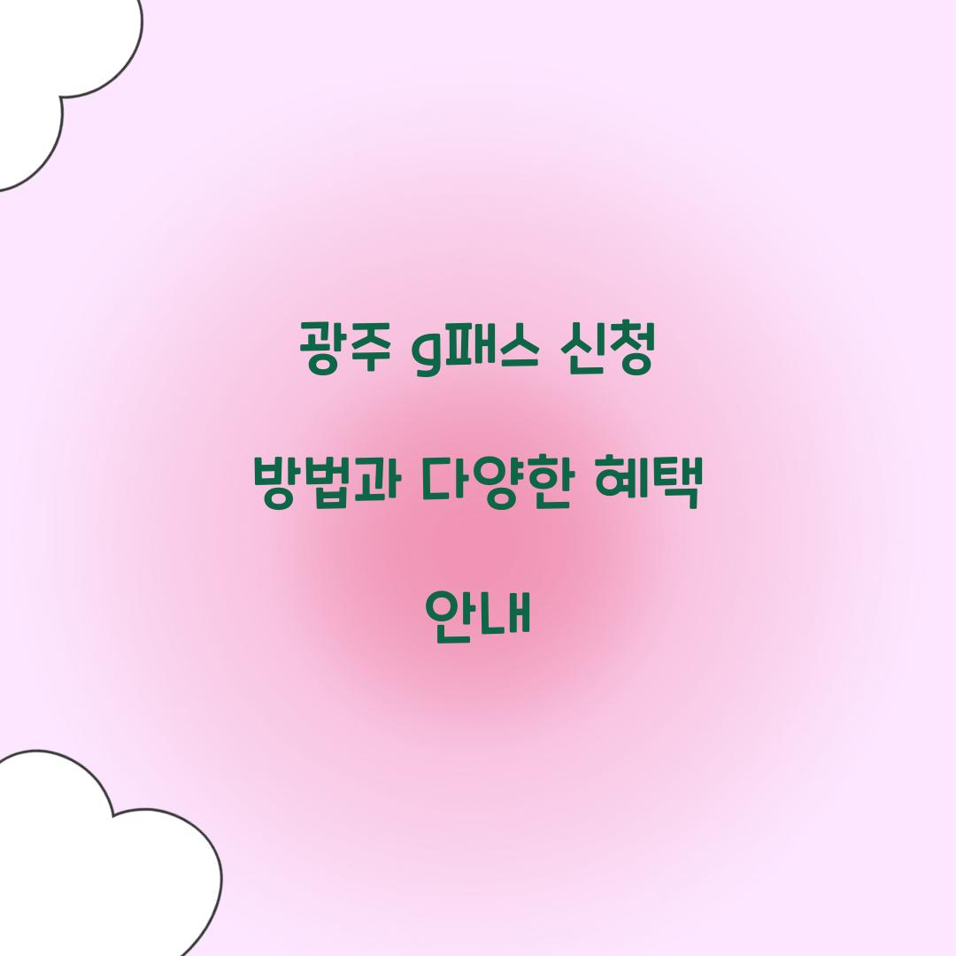 광주 g패스 신청