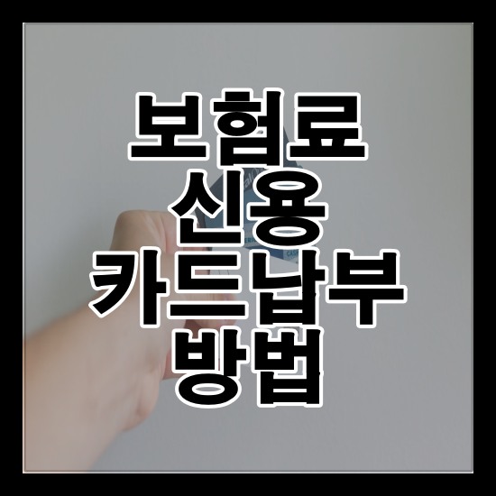 보험료 신용 카드납부 방법