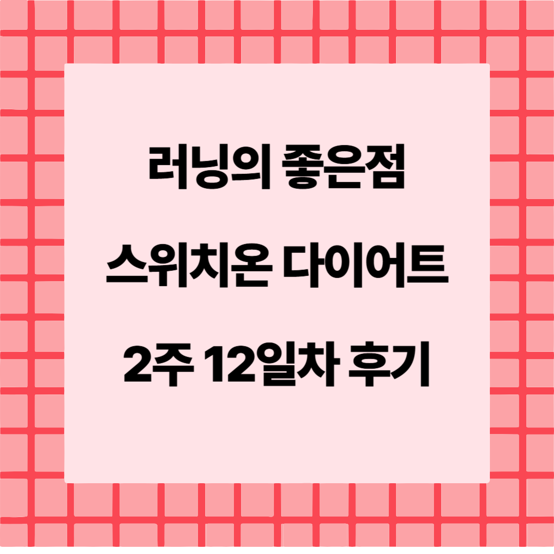 러닝의 좋은점과 스위치온 다이어트 후기