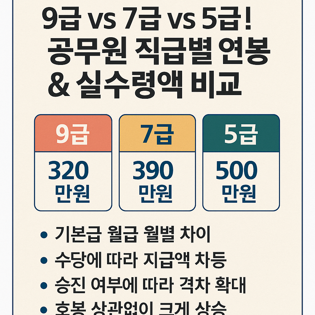 9급 vs 7급 vs 5급 공무원