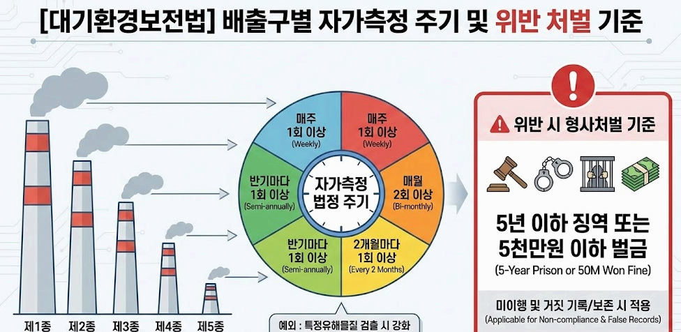 대기 배출구 1종~5종 자가측정 주기 및 위반 처벌 기준 완벽 정리