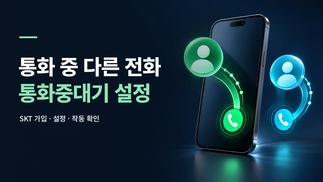 SKT 통화중대기 설정 방법 ❘ 통화 중 다른 전화 알림&middot;해제&middot;작동 확인