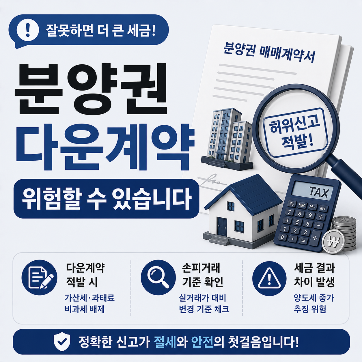 분양권 다운계약 적발 기준과 세금 결과 차이 안내 이미지