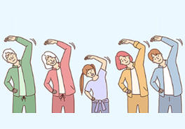 사람들이 운동하고 있는 그림.