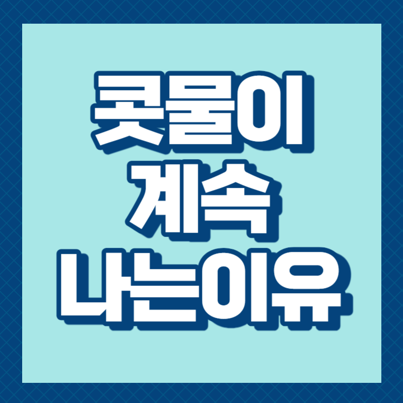 콧물이 계속 나는이유