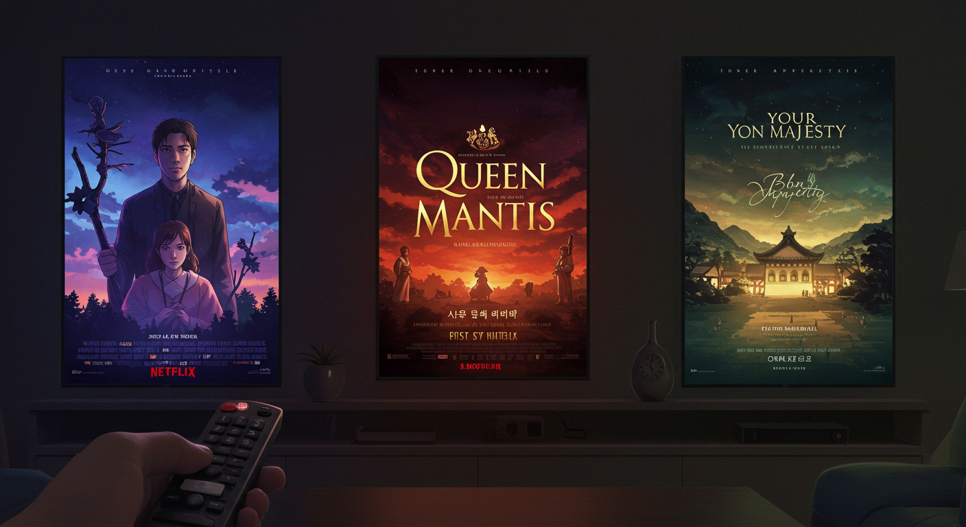 넷플릭스에서 첫 작품을 고르는 장면