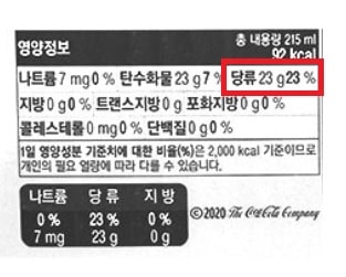 음료나 식품 구매 시 영양 정보 확인, 당류, 콜레스테롤 항목을 확인합니다.