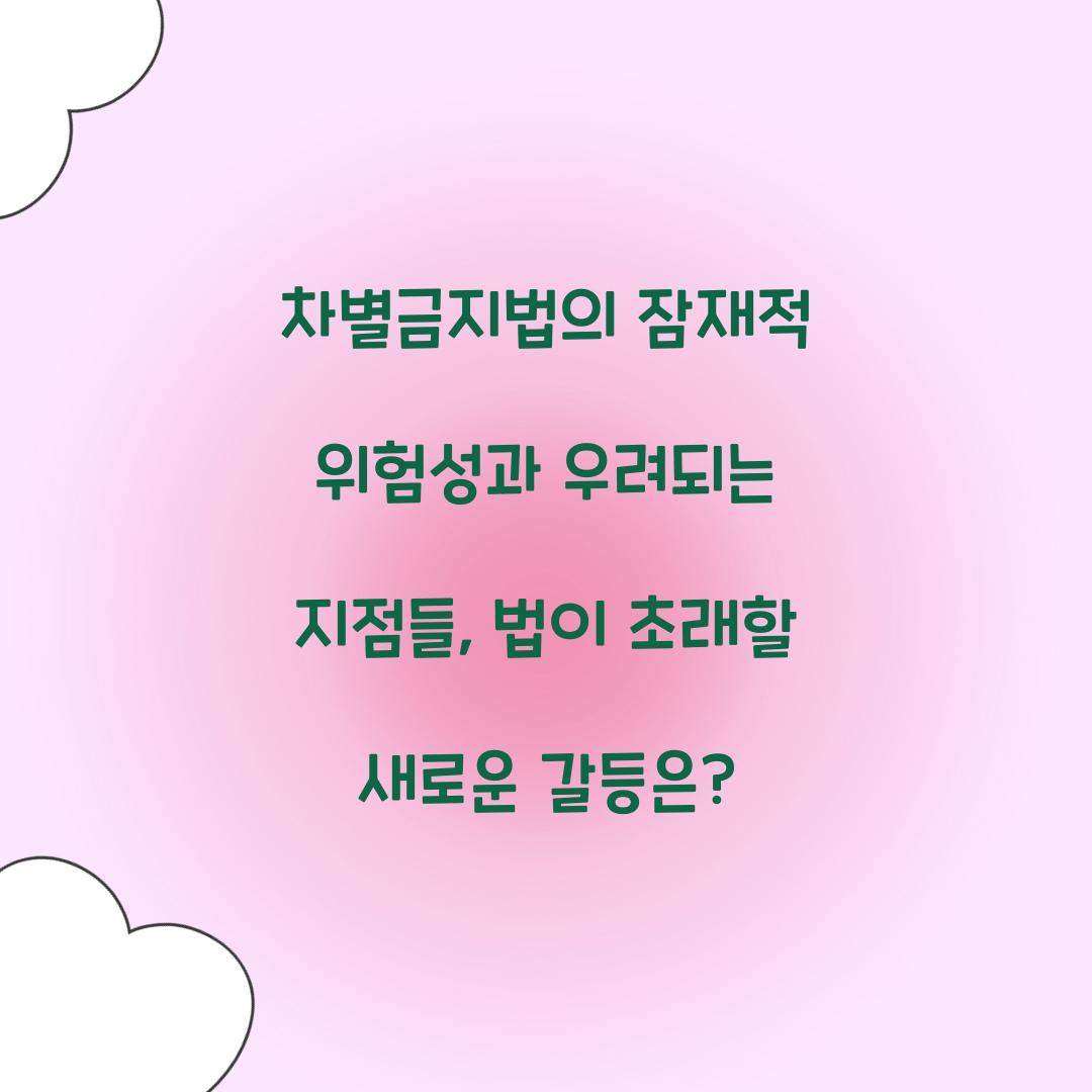 차별금지법의 잠재적 위험성과 우려되는 지점들