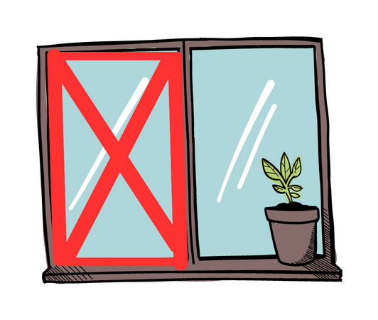 창문에⊠모양테이프