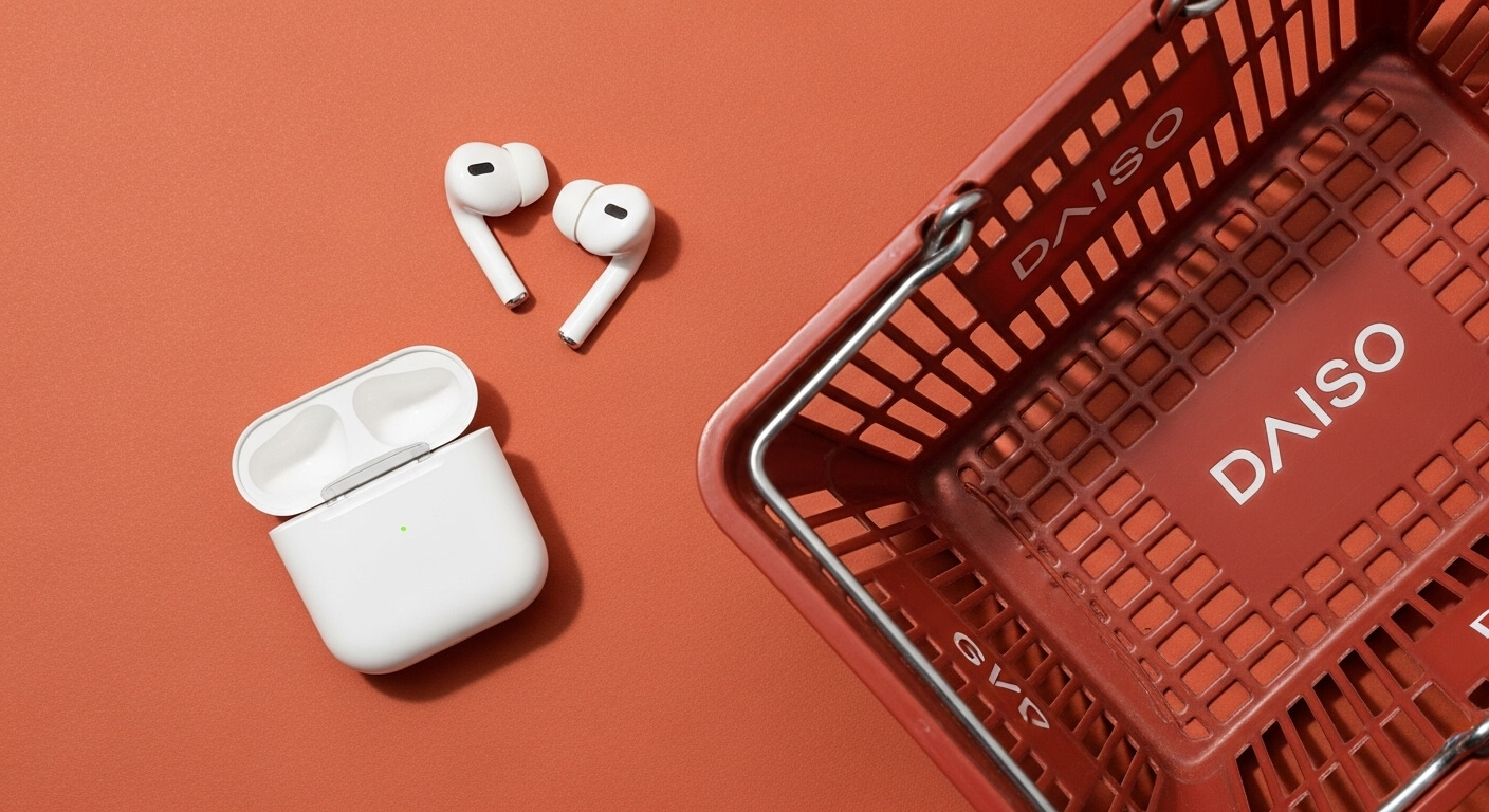 다이소 쇼핑박스와 무선이어폰