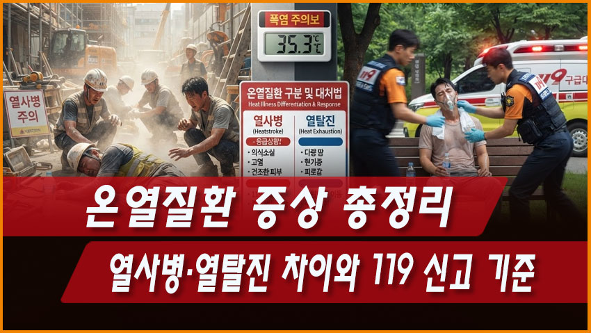온열질환 증상 총정리｜열사병&middot;열탈진 차이와 119 신고 기준