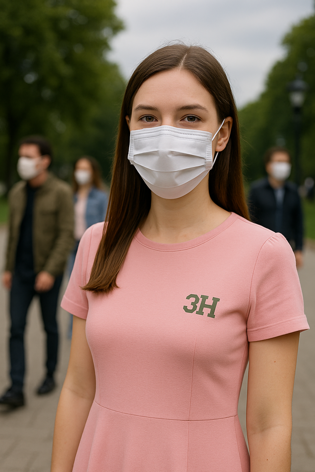 혈액암 관리로
마스크를 쓴 여자 그림