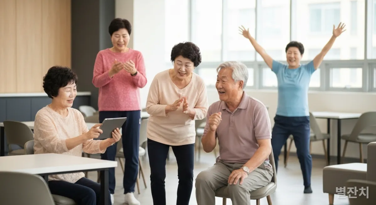 서울의 커뮤니티 센터에서 태블릿을 배우고 활발하게 활동하는 다양한 신청년 세대