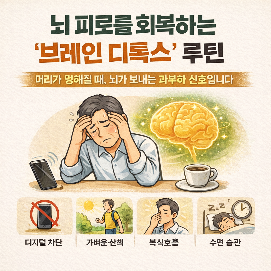 뇌 피로를 회복하는 &lsquo;브레인 디톡스&rsquo; 루틴 / 머리가 멍해질 때, 뇌가 보내는 과부하 신호입니다