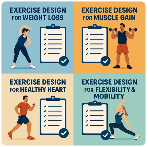 건강 목표별 운동설계 실천 이미지