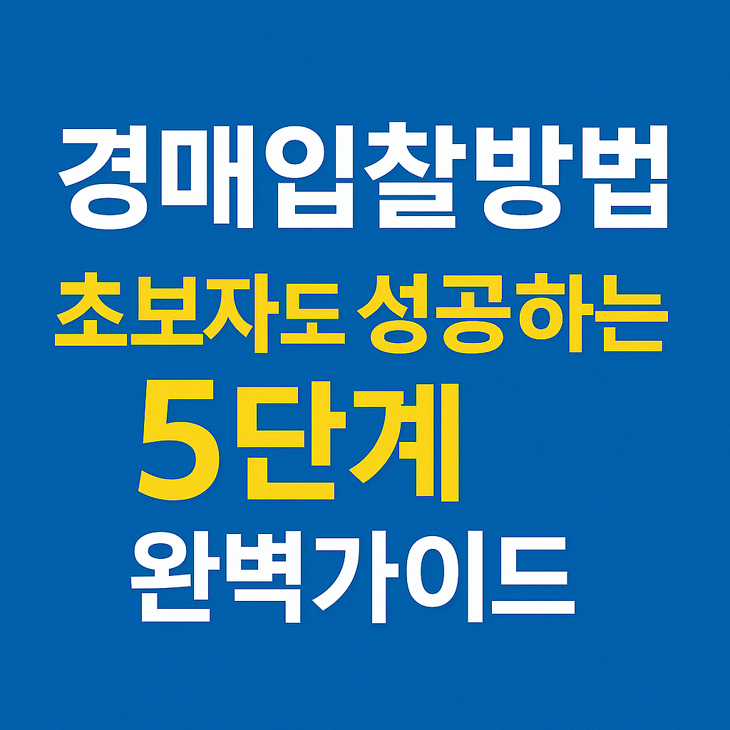 경매입찰방법 초보자도 성공하는 5단계 완벽가이드