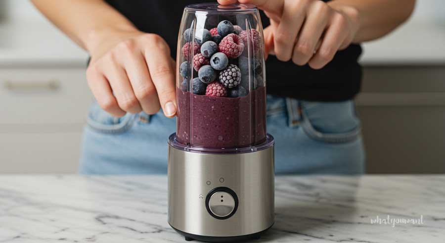 아사이볼 레시피, 베리와 퓨레 믹서기로 갈아주기