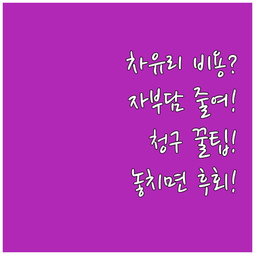차량 유리 교체 비용, 자기부담금 최..