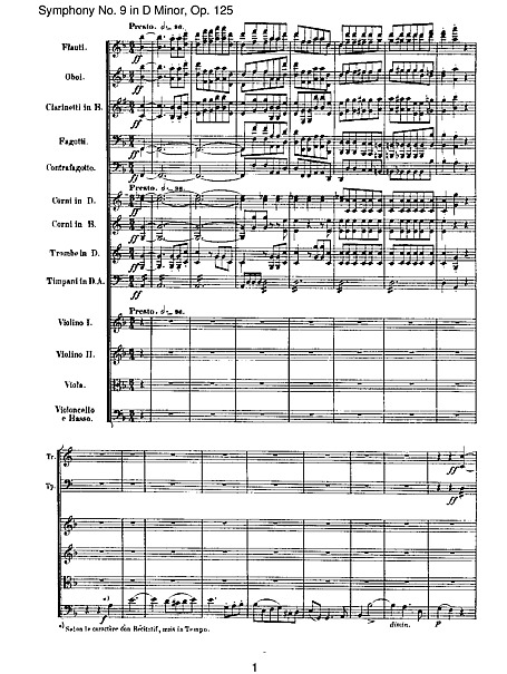 베토벤 교향곡 9번 악베토벤 교향곡 제9번 '합창' 4악장 악보(Symphony No.9 Op.125 'Choral')