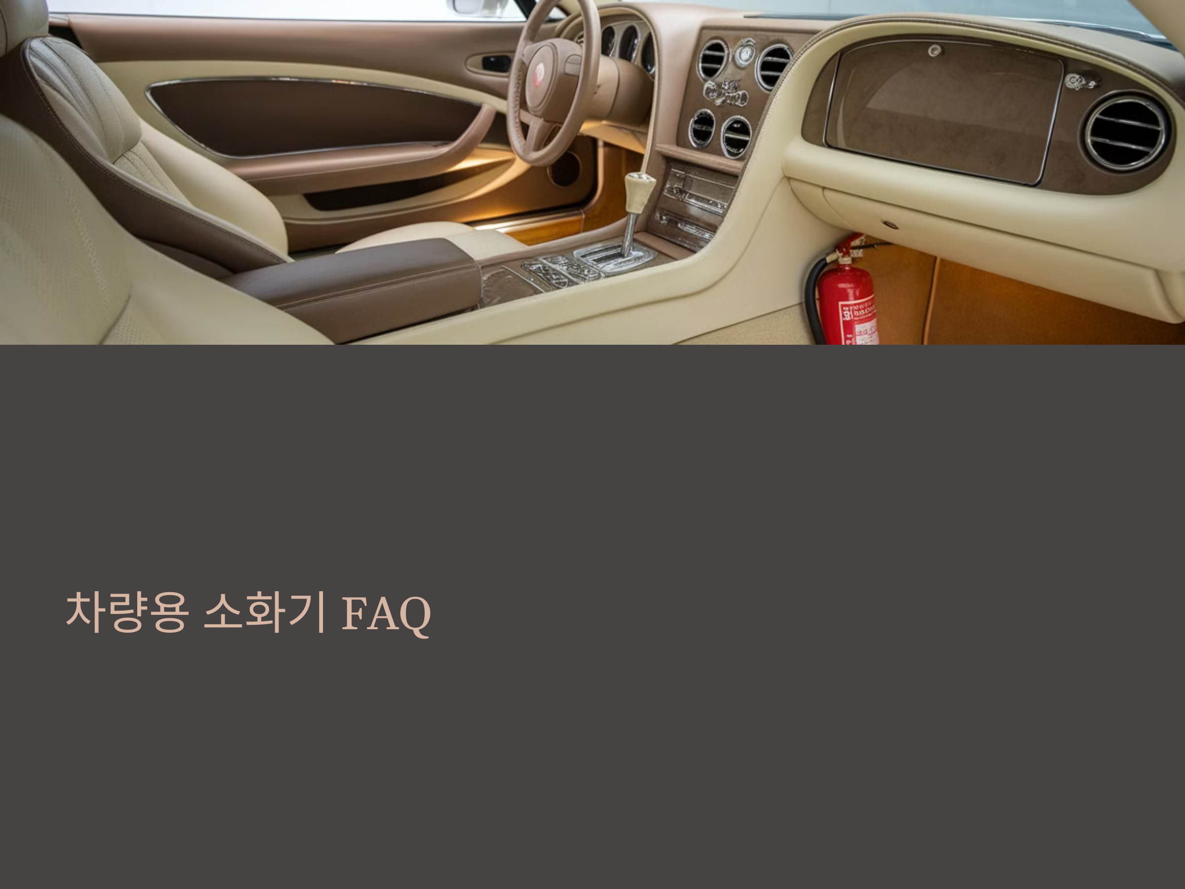 5인승 차량도 필수! 차량용 소화기 종류 및 설치 위치