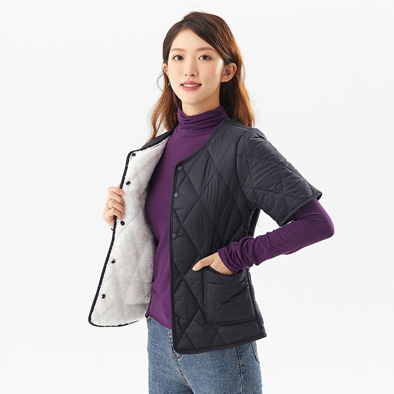 여성 겨울 반팔 패딩 조끼 슬림핏 이너 조끼 J221019024