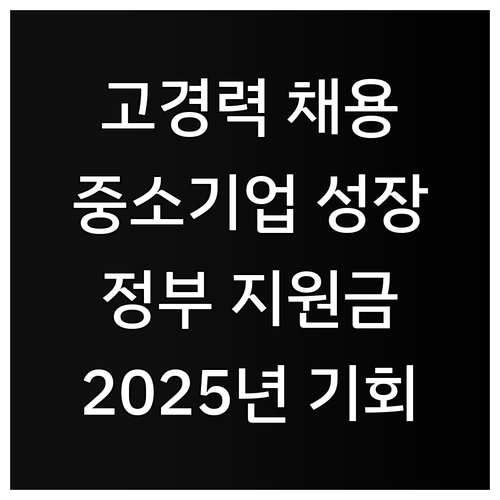 2025년 고경력 연구인력 채용 지원..