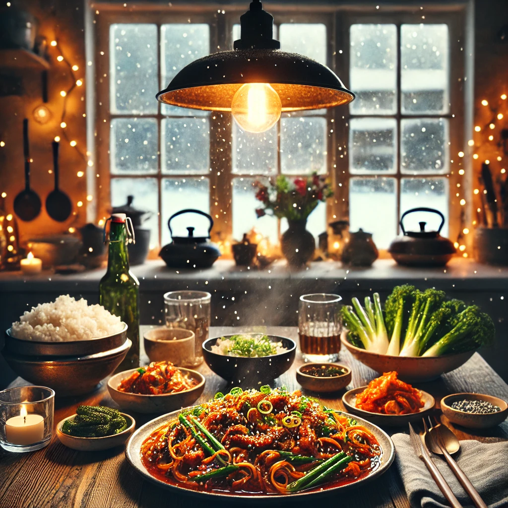 추운겨울 식탁위에 따뜻한 제육볶음 한접시