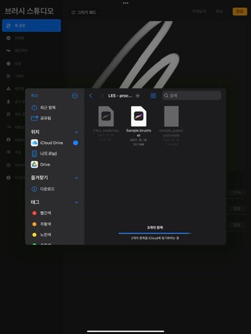 브러쉬 선택