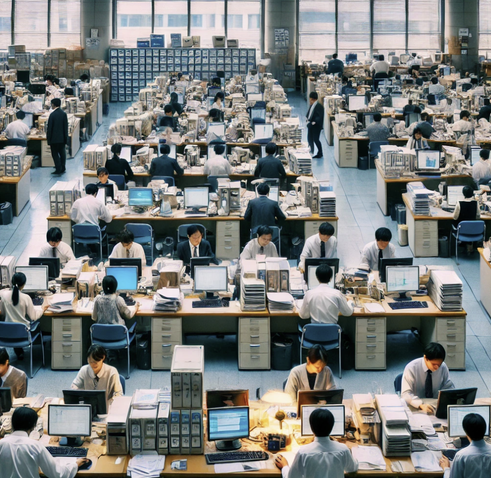 세금 시즌 동안 분주하게 일하는 세무사무실의 모습