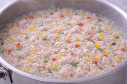 비타민 풍부한 닭고기 파프리카 진밥 완성된 모습 및 아기 식단 추천