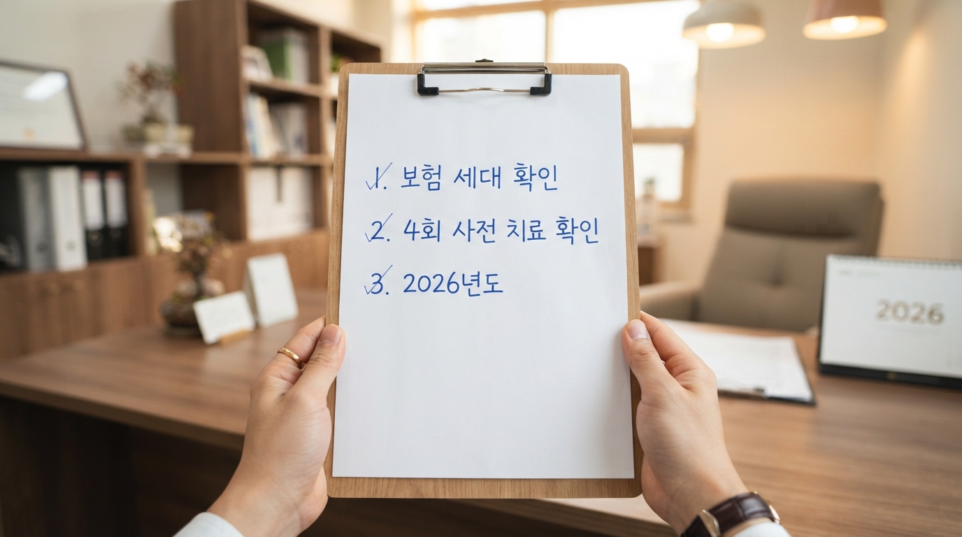 병원 방문 전 실비 세대와 선행 치료 기록을 확인하는 체크리스트