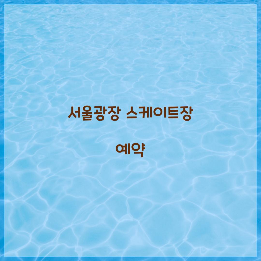 서울광장 스케이트장 예약