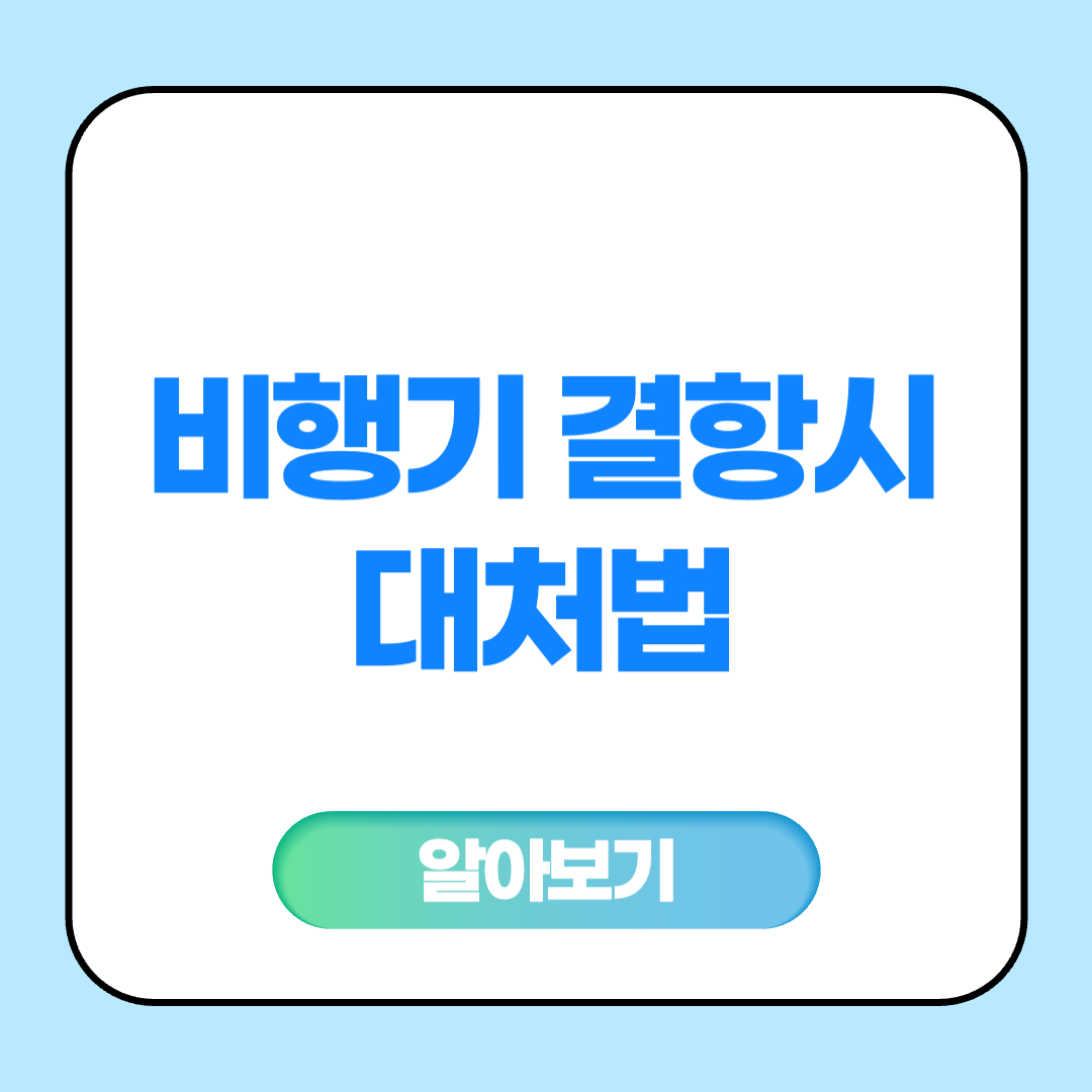 비행기 결항시 대처법