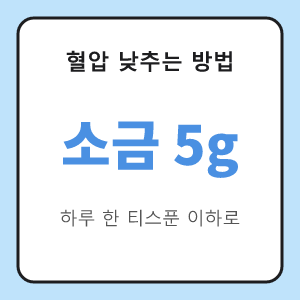 혈압 낮추는 방법 소금 하루 5g
