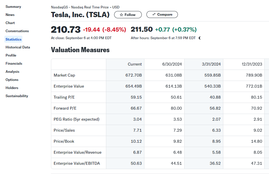 tsla 재무제표