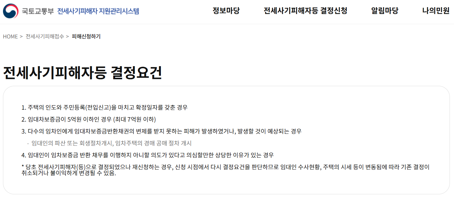 전세사기특별법에 따른 피해자 지원 제도