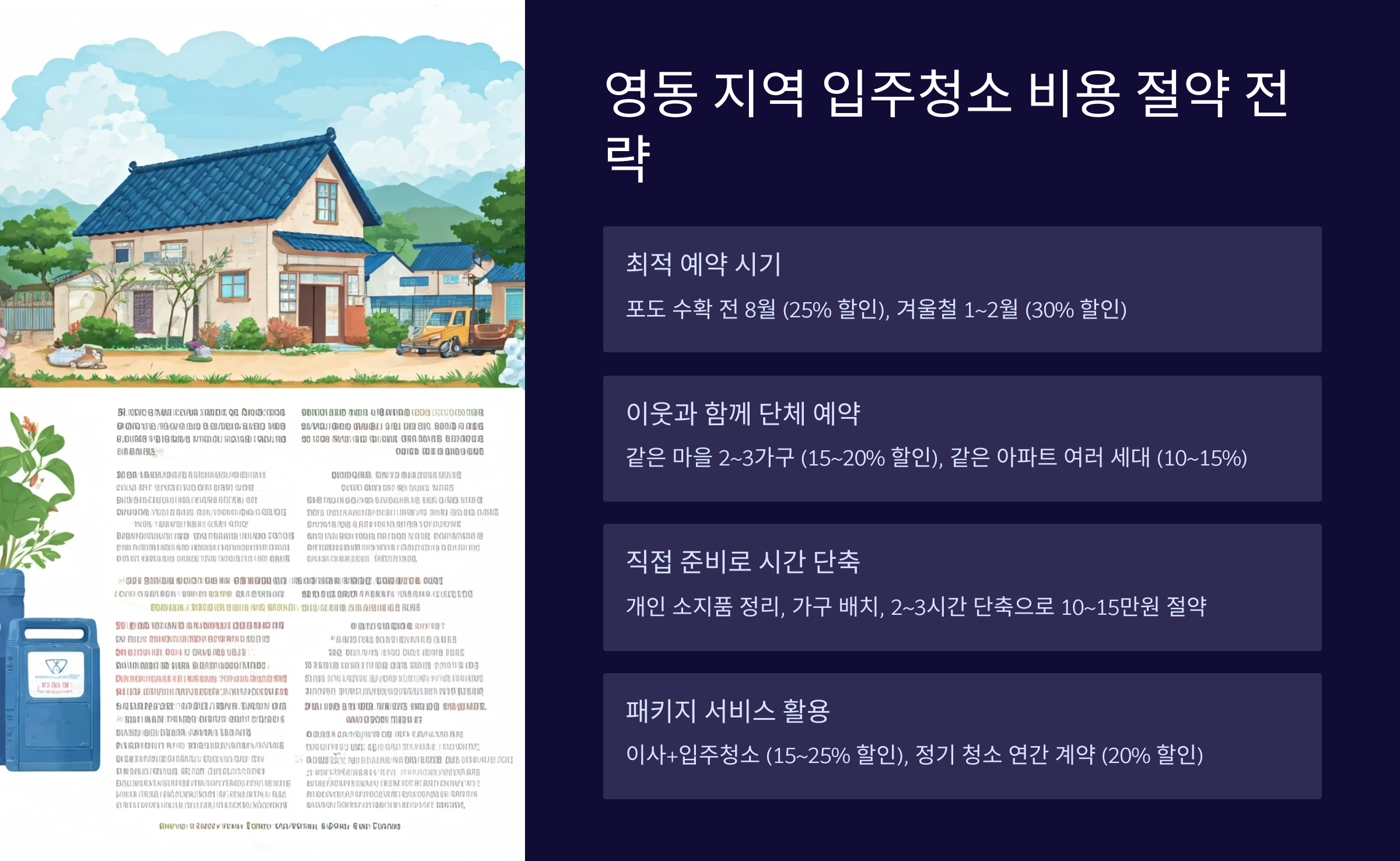 영동 입주청소 비용 절약 방법