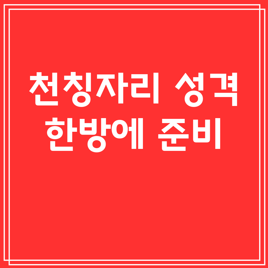 천칭자리 성격 한방에 준비