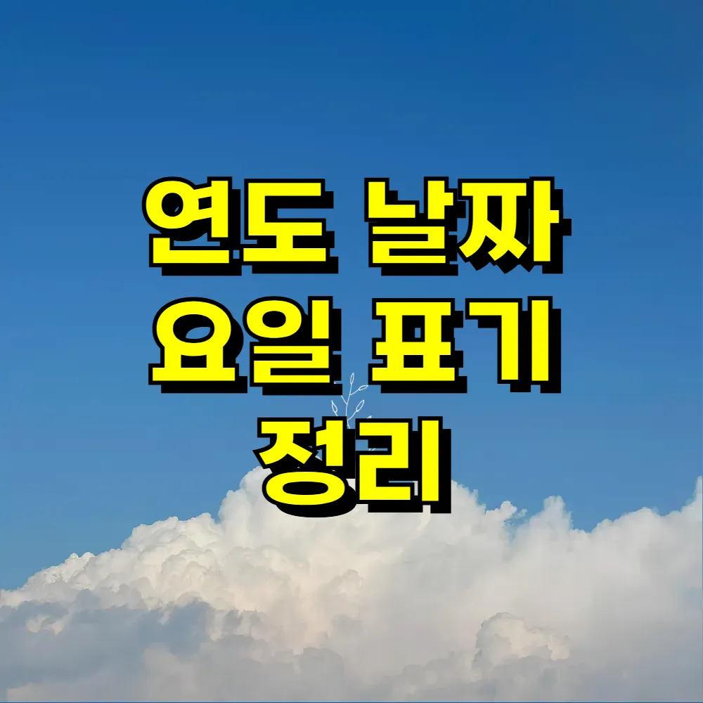 연도 날짜 요일 표기 정리