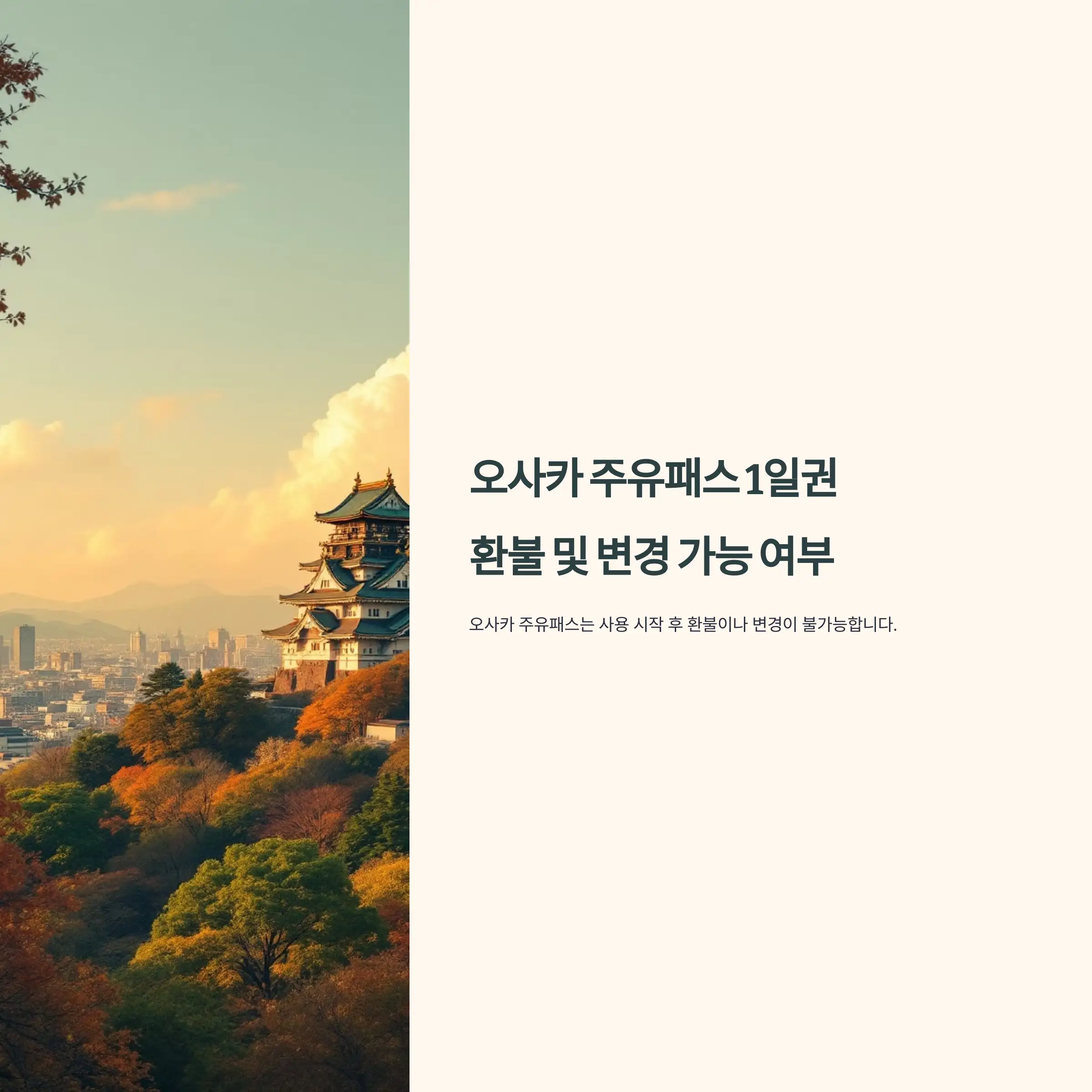 오사카 주유패스 1일권 변경