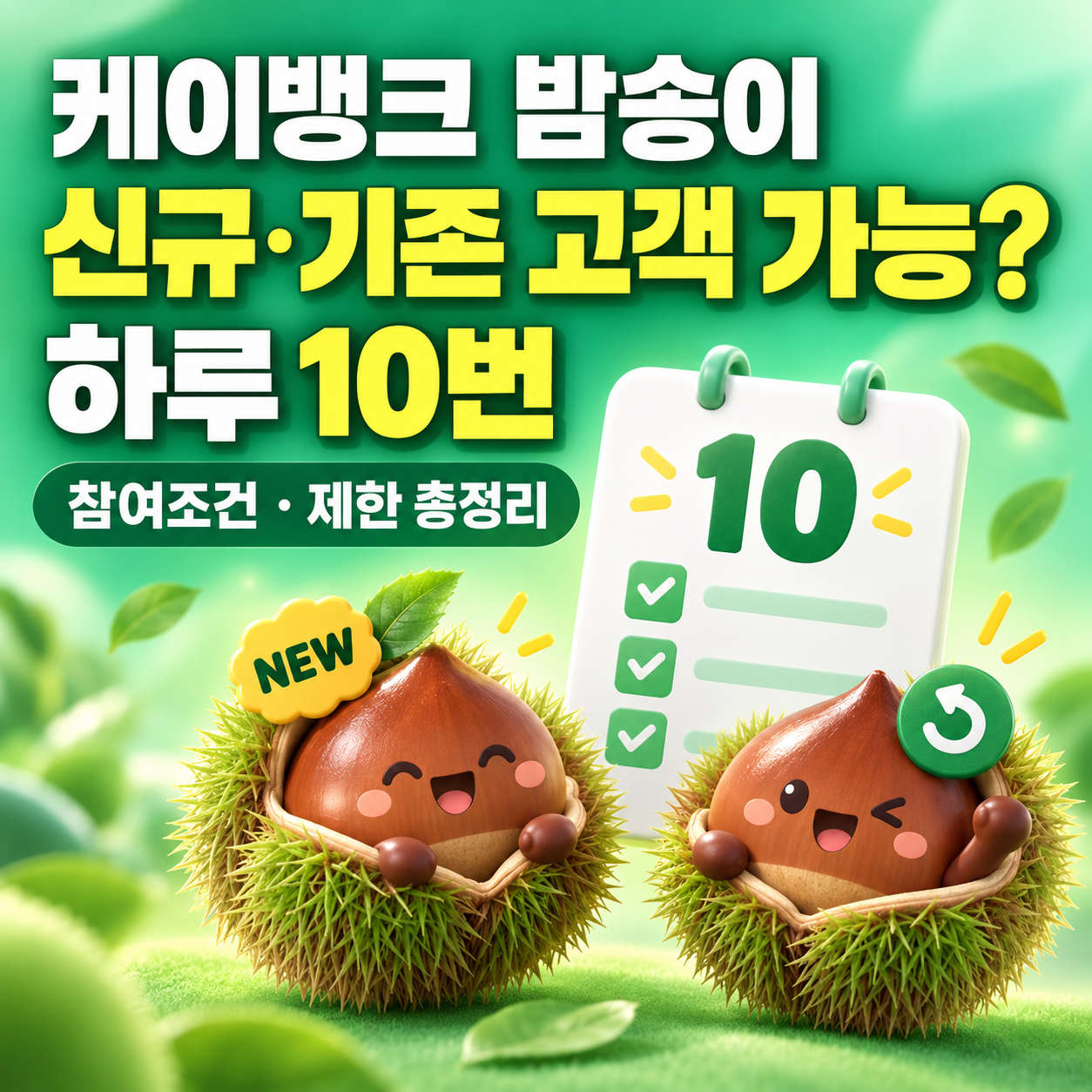 케이뱅크 밤송이 신규&middot;기존 고객도 가능? 참여조건&middot;하루 10번&middot;제한 총정리[2026 최신]