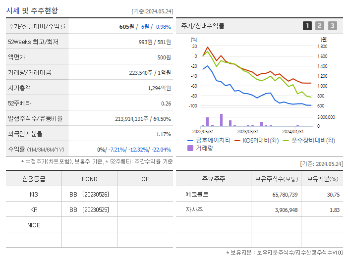 금호에이치티_기업개요