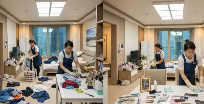 고성 고독사 청소 모습